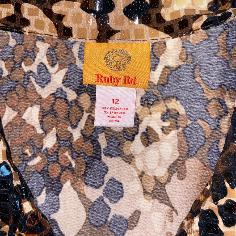 Ruby Rd. Multicolor Animal Print Top - Picture 2 of 8
